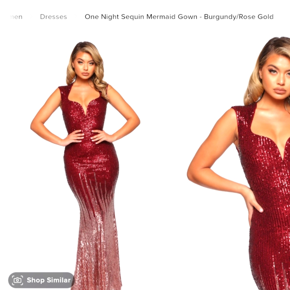 Fashion Nova Burgundy Gown
